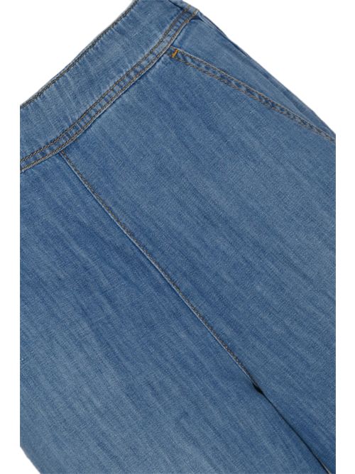Pantaloni ampi Spiaggia in denim di misto lino PINKO | 106398 A33JPJD